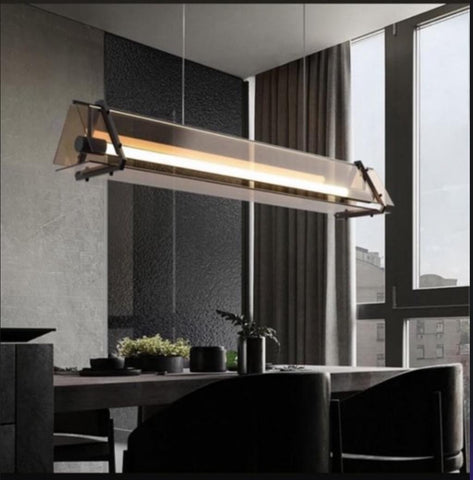 LONG TUBE GLASS CHANDELIER