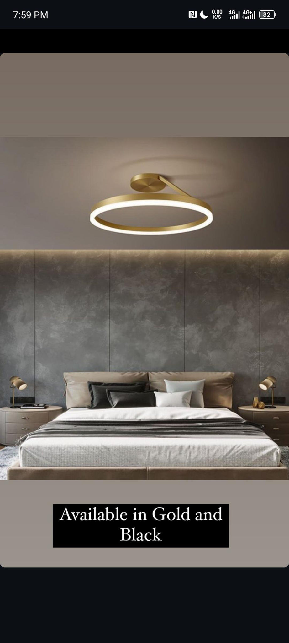 Nordic Ring LED Flush light - GOLD