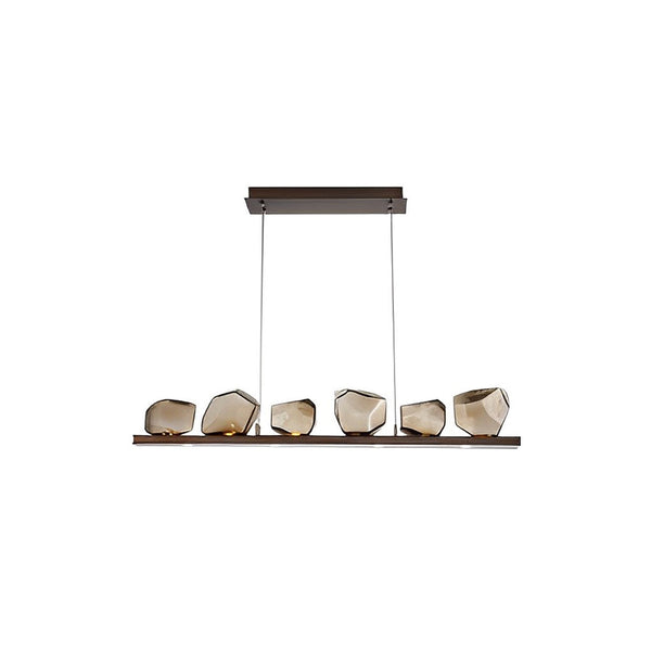 DIAMOND-CUT GLASS CHANDELIER - LONG SHAPE