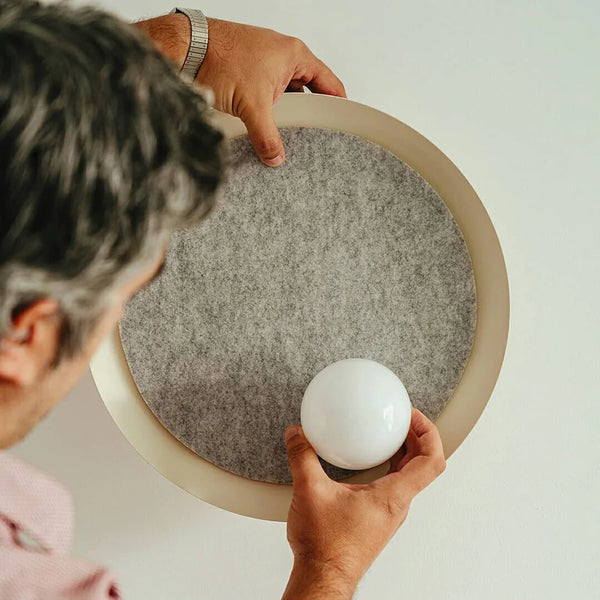 ACCOUSTIC DISC WALL LIGHT - WHITE