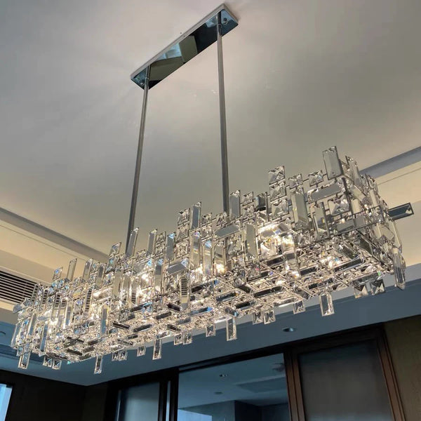 LYNN GLASS CRYSTAL CHANDELIER - RECTANGLE