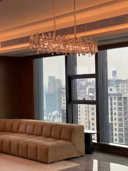 LYNN GLASS CRYSTAL CHANDELIER - RECTANGLE