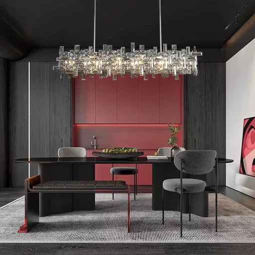 LYNN GLASS CRYSTAL CHANDELIER - RECTANGLE
