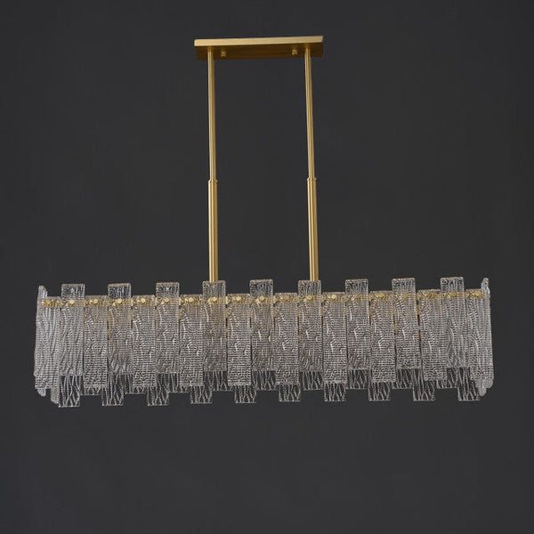 SYNPHONIA BRASS GLASS CHANDELIER - RECTANGLE