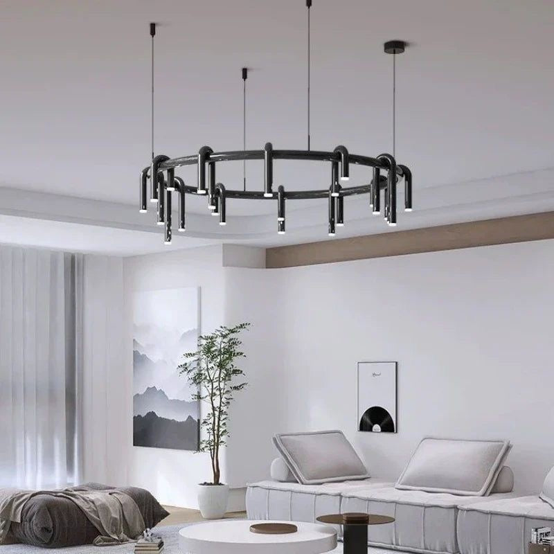 LUSTRE TUBE CHANDELIER - BLACK
