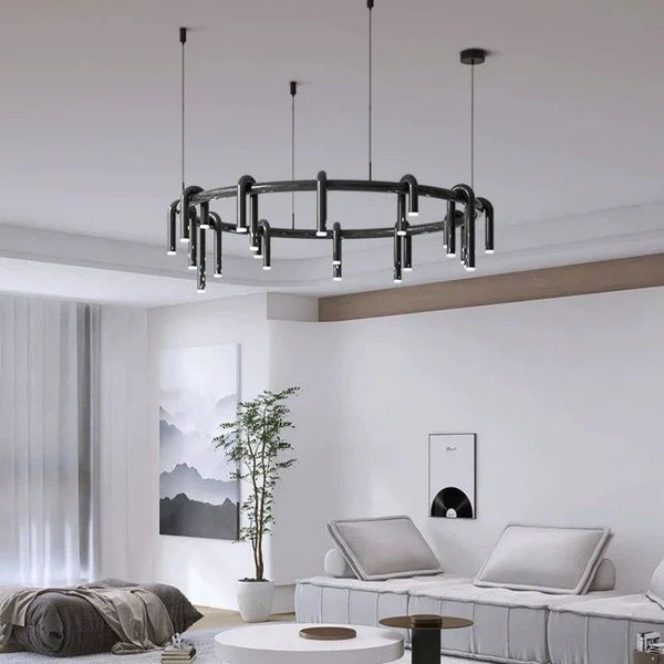 LUSTRE TUBE CHANDELIER - BLACK
