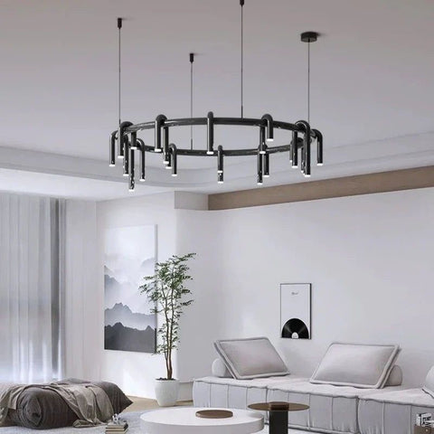 LUSTRE TUBE CHANDELIER - BLACK