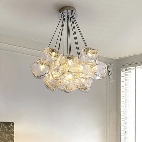 DIAMOND CUT GLASS CHANDELIER