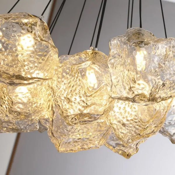 DIAMOND CUT GLASS CHANDELIER