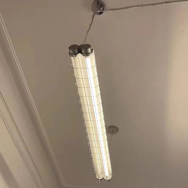 CHROME SILVER INDUSTRIAL SUSPENSION LIGHT