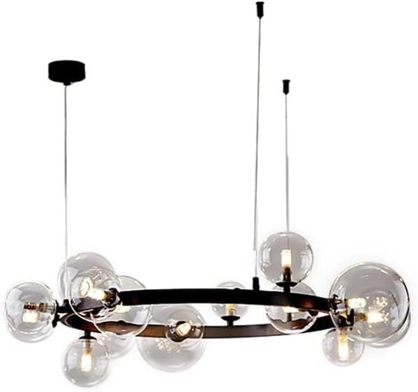 Bubble Balls Nordic Chandelier with clustered glass globes hanging in a Nigerian living room