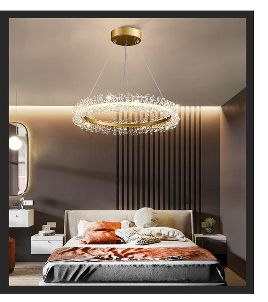 BEADY CRYSTAL CHANDELIER - GOLD