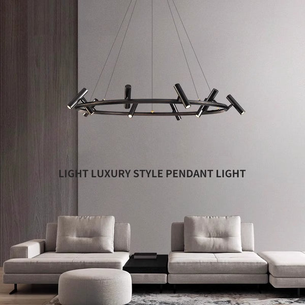 NORDIQUE ROUND CHNADELIER - BLACK