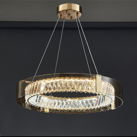 CRYSTAL GLASS CHANDELIER