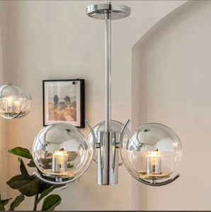 CHROME SPACE BALL CHANDELIER