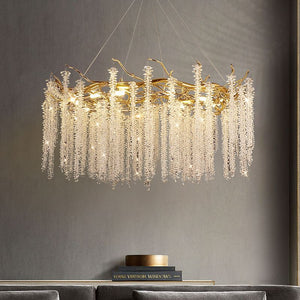 ROUND RAINDROPS CHANDELIER