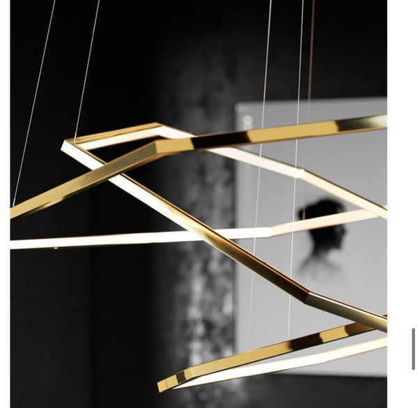 Gold Steel Trichromatic Chandelier