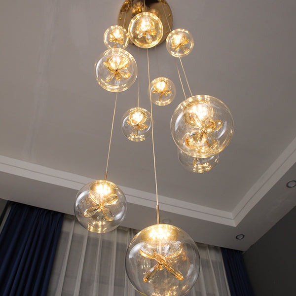 Post Modern Gold Chandelier