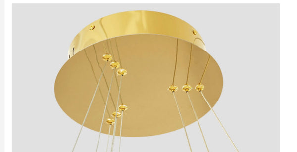 Gold Steel Trichromatic Chandelier