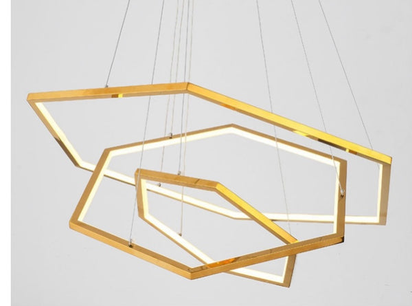 Gold Steel Trichromatic Chandelier