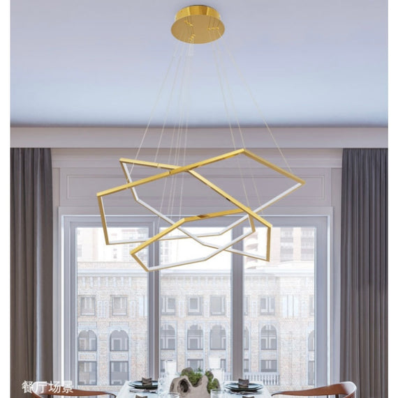 Gold Steel Trichromatic Chandelier