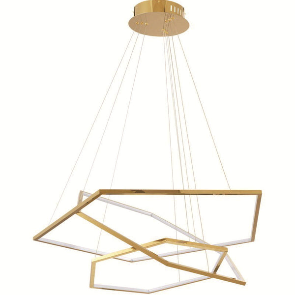 Gold Steel Trichromatic Chandelier