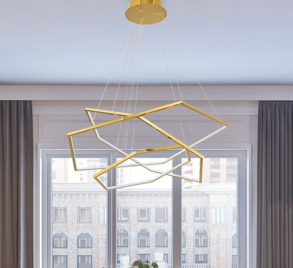 Gold Steel Trichromatic Chandelier